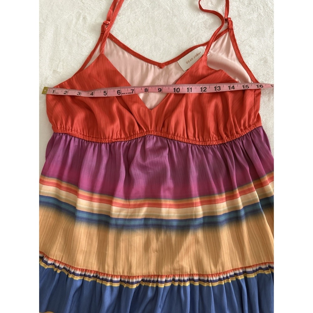 Dear John Dress‎ Small Colorful Stripe Midi Sundress Spaghetti Strap Summer - Picture 5 of 6